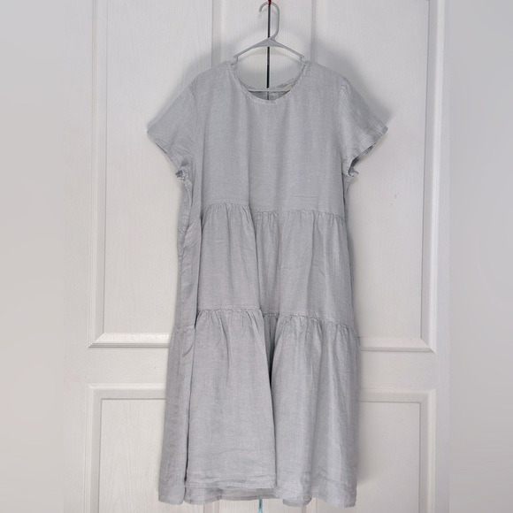 Kyra Jane Dresses & Skirts - Kyra Jane Women's Short Sleeve 100% Linen Tiered Dress Size XXL / 2XL